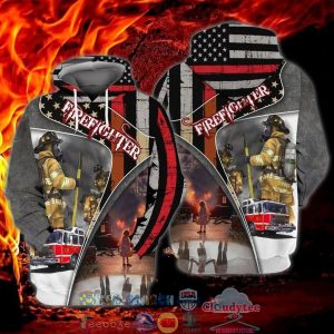 4Th Of July Independence Day American Firefighter 3D Hoodie