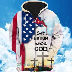 4Th Of July Independence Day American Flag One Nation Under God 3D Hoodie