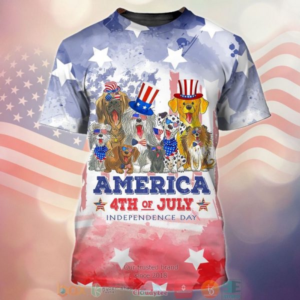 A Bunch Of Dogs 4Th Of July Independence Day Shirt