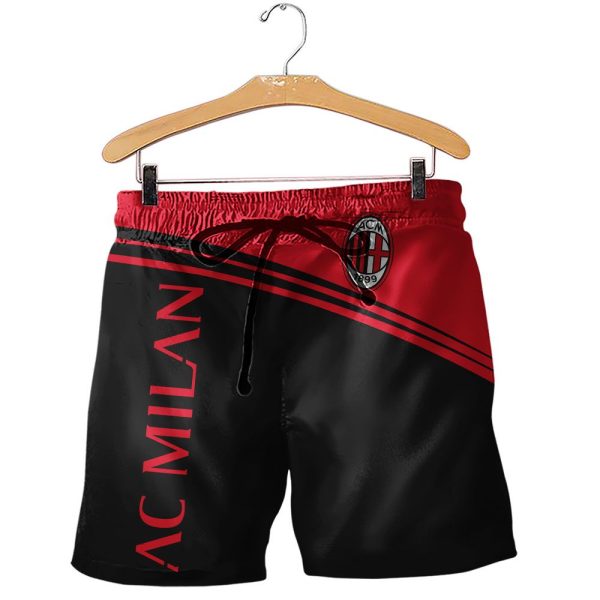 Ac Milan Red Black 3D Shirt