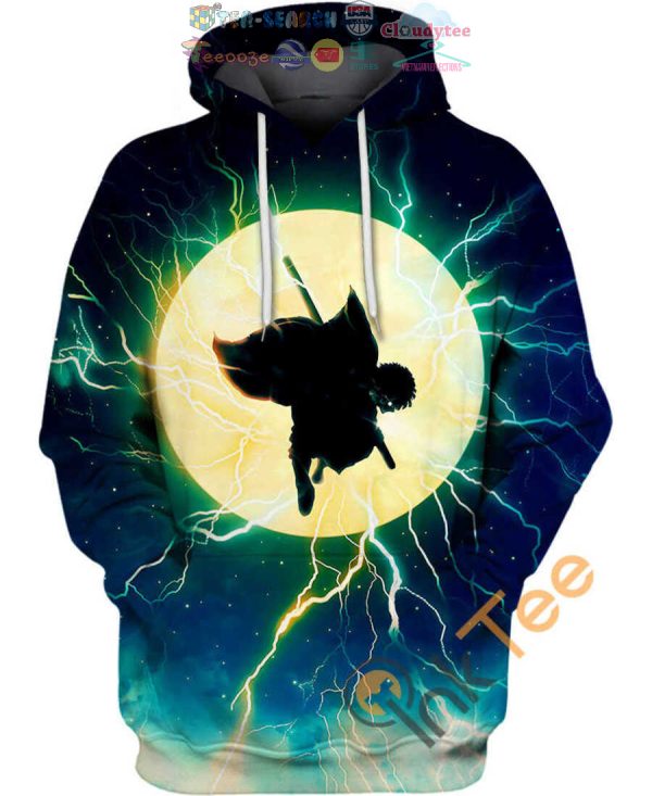 Agatsuma Zenitsu Under The Moonlight Demon Slayer Hoodie 3D