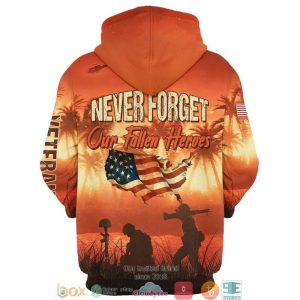 American Flag Veteran Never Forget Our Fallen Heroes 3D Shirt