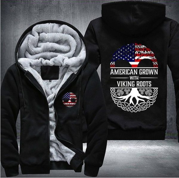 American Grown With Viking Groots Fleece Hoodie Jacket