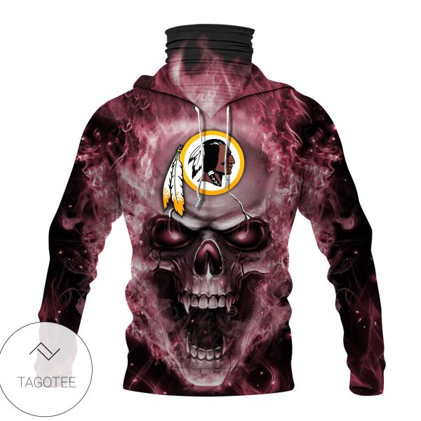 American Native Skull Purple Fire Mask Hoodie