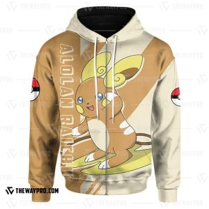 Anime Pokemon Alolan Raichu 3D Hoodie