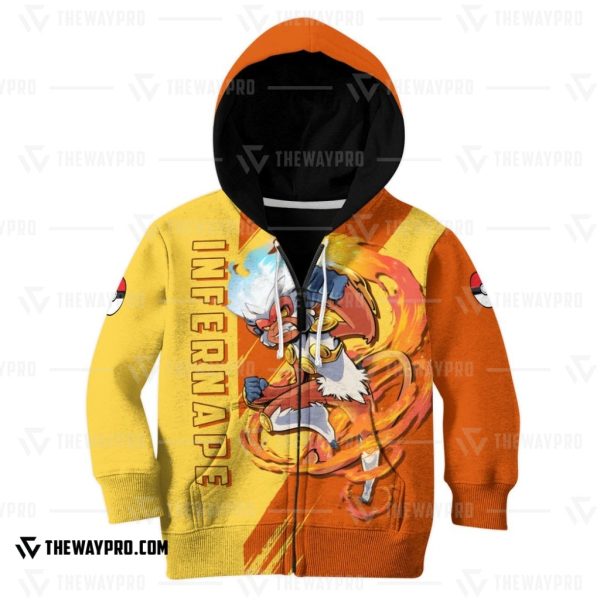 Anime Pokemon Infernape Kid 3D Hoodie