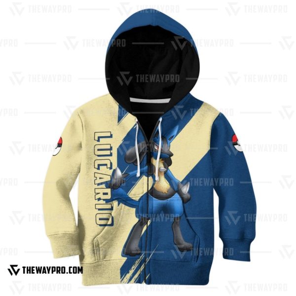 Anime Pokemon Lucario Kid 3D Hoodie