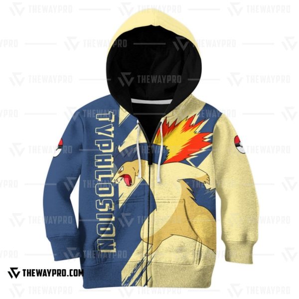 Anime Pokemon Typhlosion Kid 3D Hoodie