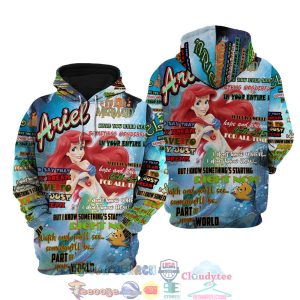 Ariel Punk Words Pattern Disney Quotes Hoodie 3D