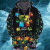 Autism Awareness Be Kind 3D Hoodie