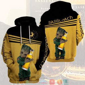 Baby Groot Hug The Sassenach Whisky 3D Hoodie