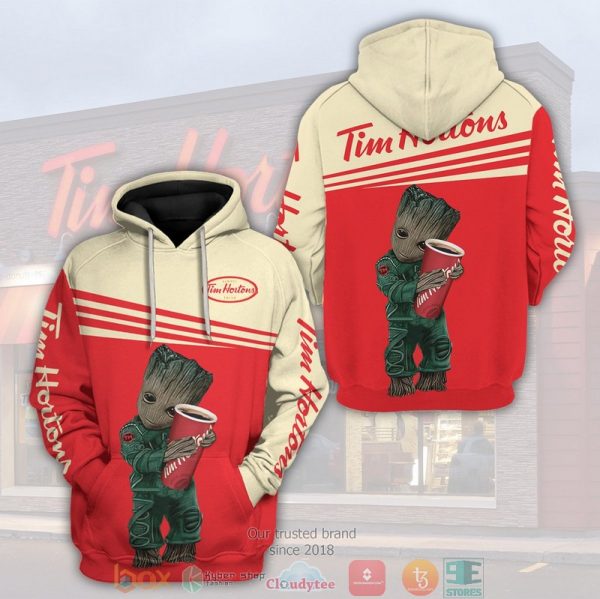 Baby Groot Hug Tim Hortons 3D Hoodie