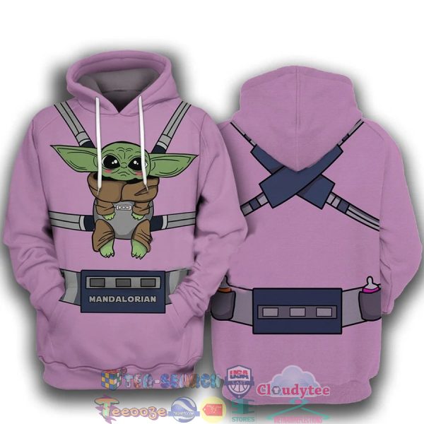 Baby Yoda Mando Carrier 3D Hoodie