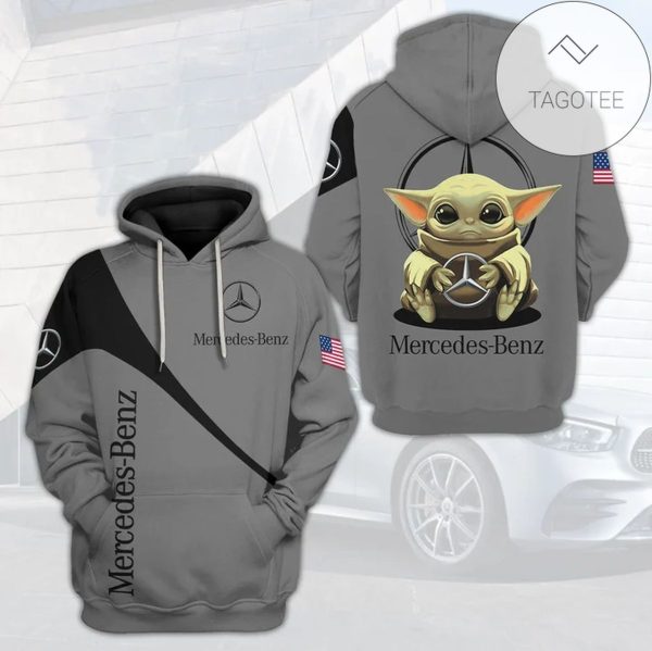 Baby Yoda Mercedes Benz All Over Print Hoodie