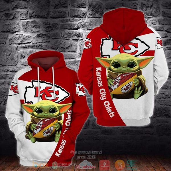 Baby Yoda Nfl Kansas City Chiefs 3D Hoodie