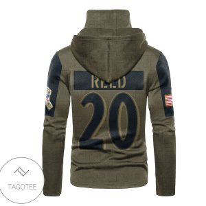 Baltimore Ravens Number 20 Ed Reed Team Logo Mask Hoodie