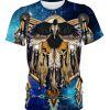 Billed Crow Fringed Motifs 3D Shirt