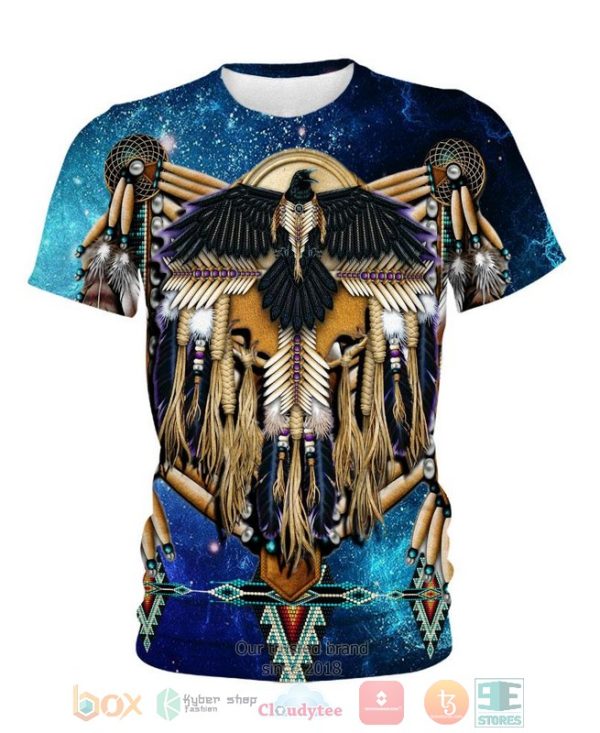 Billed Crow Fringed Motifs 3D Shirt