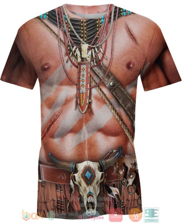 Bison Skull Warrior Style Native Ameican 3D Shirt