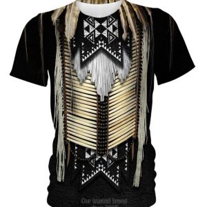 Black Beaded Native 3D Shirt