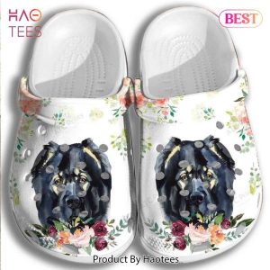 Black Dog Shoes – Flower Dog Crocs Clog Gifts For Mother Day