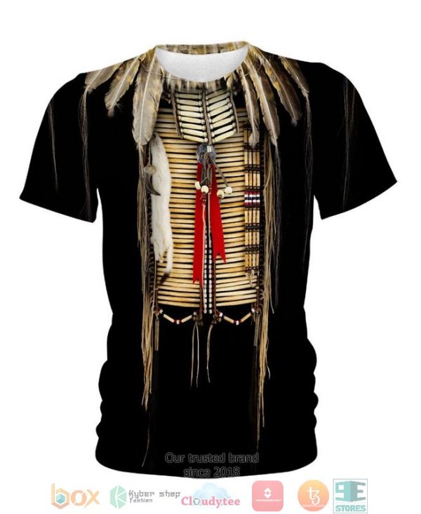 Black Pattern Feather 3D Shirt