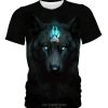 Black Wolf Blue Claw 3D Shirt