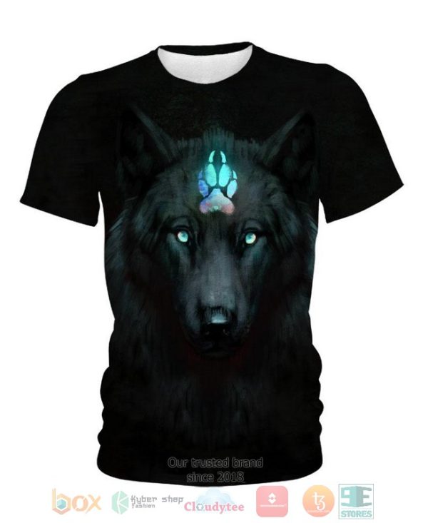 Black Wolf Blue Claw 3D Shirt