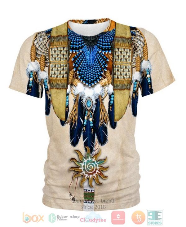 Blue Feather Pattern 3D Shirt