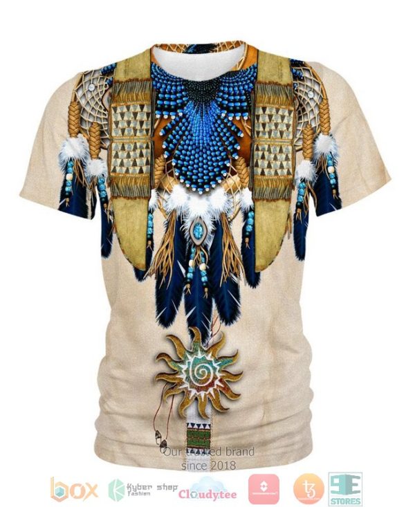 Blue Feather Pattern 3D Shirt