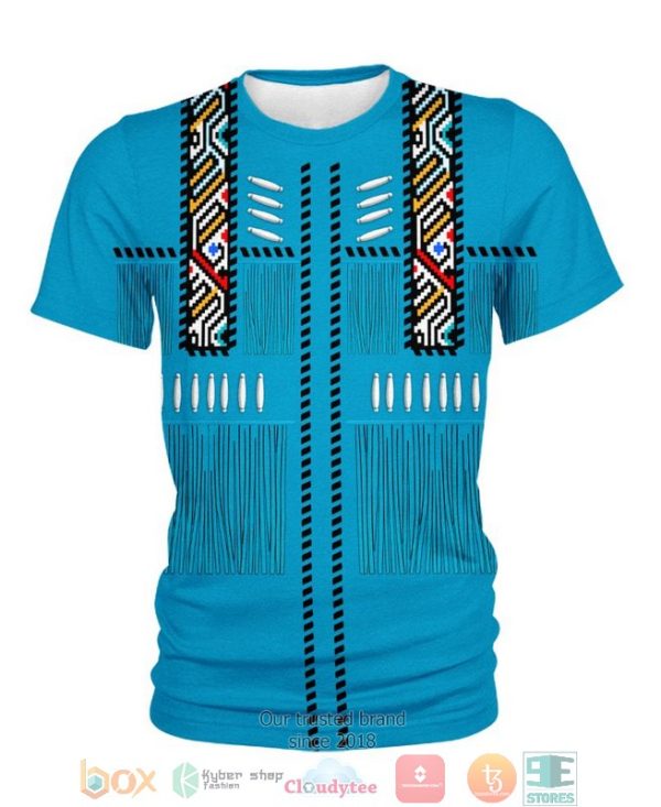 Blue Native Pattern 3D Shirt