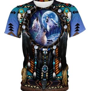 Blue Wolf Dreamcatcher 3D Shirt