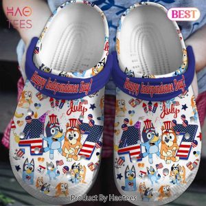 Bluey Happy Independence Day Cartoon Crocs Crocband Clogs Shoes Comfortable For Men Women and Kids