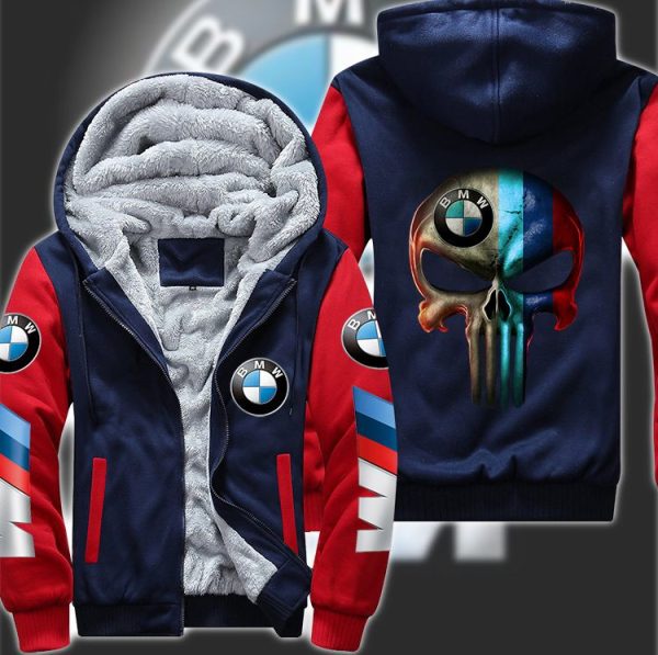 Bmw Punisher Skull Fleece Hoodie Jacket