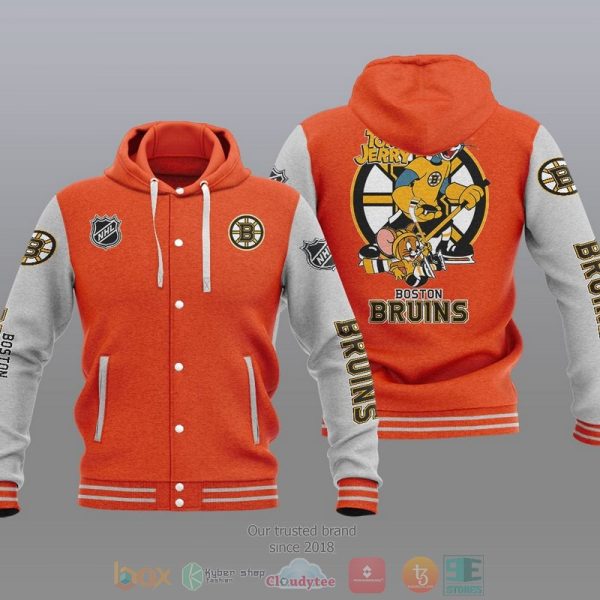 Boston Bruins Nhl Tom And Jerry Baseball Hoodie Jacket