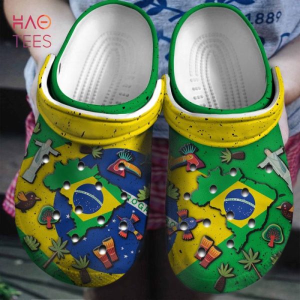 Brazil Flag Symbol Clogs Shoes