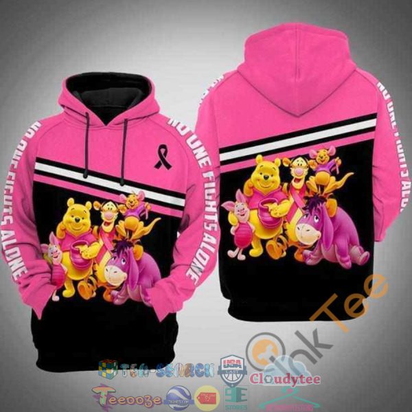 Breast Cancer No One Fight Alone Winnie The Pooh Hoodie 3D