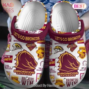 Brisbane Broncos NRL Sport Crocs Crocband Clogs Shoes Comfortable For Men Women and Kids