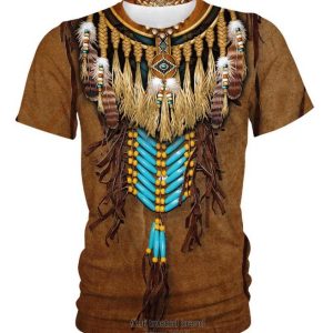 Brown Native Pattern 3D Shirt