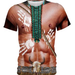 Brown Skin Pattern Native American 3D Shirt