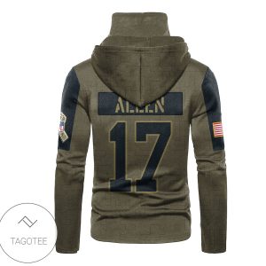 Buffalo Bills Number 17 Allen Team Logo Mask Hoodie