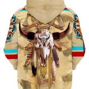 Buffalo Skull Native American 3D Hoodie