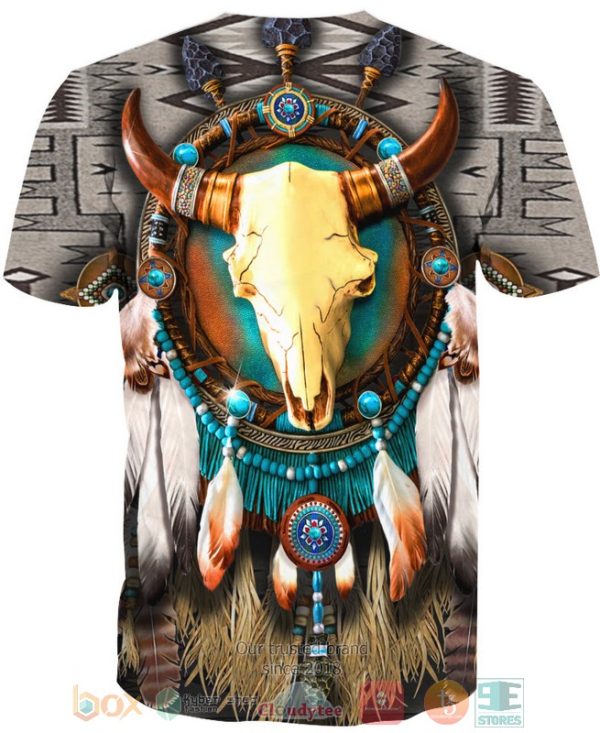 Buffalo Skull Native Pattern 3D Shirt