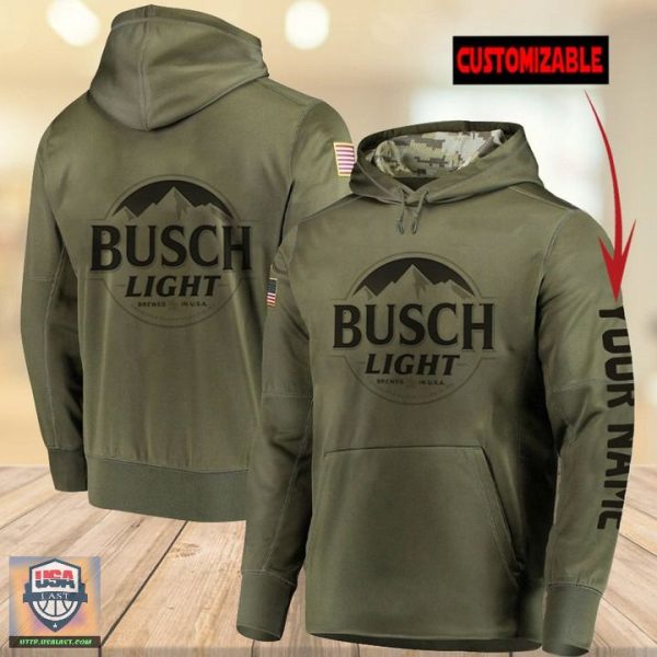 Busch Light Army Custom Name 3D All Over Print Hoodie