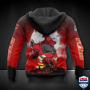 Calgary Flames Nhl Haloween All Over Printed Hoodie