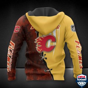 Calgary Flames Nhl Ver 6 All Over Printed Hoodie