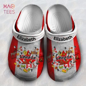 Canada Flag Heart With Symbols Custom Your Name Clogs Shoes