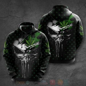 Cannabis Punisher Skull 3D Hoodie