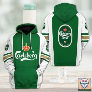 Carlsberg Beer 3D Pull Over Hoodie Shirt