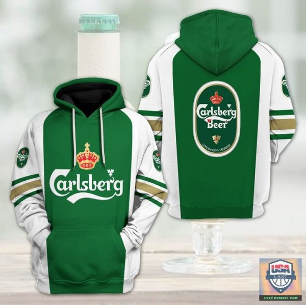 Carlsberg Beer 3D Pull Over Hoodie Shirt